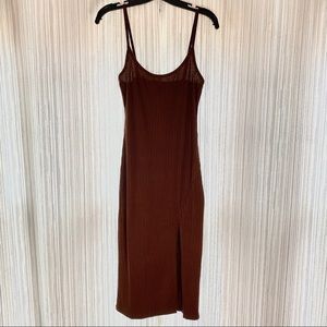 Midi ribbed bodycon dress